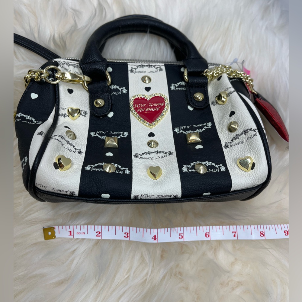 Betsy Johnson New York Mini Stripe Barrel Crossbody Bag NWT - Picture 12 of 14